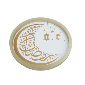 Fabulosa decoración del hogar plato para servir alimentos adornos de Ramadán bandejas de decoración de oro blanco para el hogar y accesorios de cocina - Product Image 1