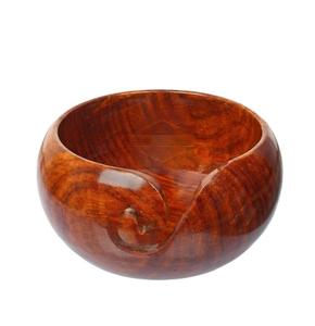 Cuenco de hilo de madera hecho a mano de madera de palisandro estudio portátil perfecto para ganchillo o tejer - Product Image 5