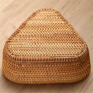 Bandeja de frutas triangular de bambú VGREENART, decoración artesanal, solución de almacenamiento de estilo básico clásico, Base conveniente - Product Image 4