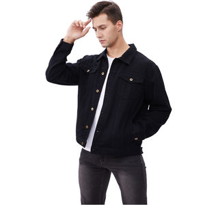 Chaqueta de algodón negra vaquera de estilo delgado a la moda de alta calidad estilo Vintage Plus y venta al por mayor chaqueta vaquera para hombres - Product Image 5