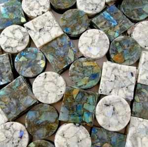 Sous-verre en cristal de labradorite fait à la main, 4 pouces, pierre naturelle, pour le thé, le café, les ustensiles de bar - Product Image 3