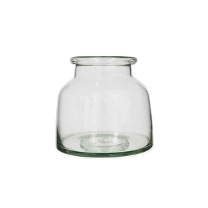 Jarrón de cristal laminado con borde grueso reciclado transparente grande más vendido para decoración de hotel y hogar - Product Image 4