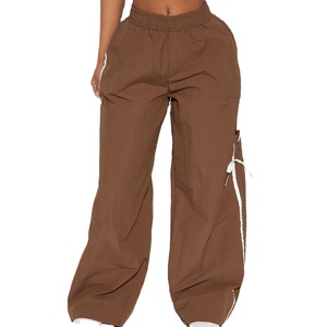 2025 hiver femmes boutons amples coupe-vent écran imprimé Baggy femmes pantalon lavé imperméable Nylon pantalon personnalisé toutes les couleurs - Product Image 1