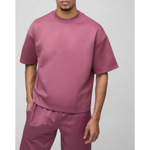 Conjunto de pantalones cortos informales para hombre, novedad de verano al por mayor, conjuntos de 2 piezas, Camiseta con hombros caídos, pantalones cortos de manga corta con cordón estampados - Product Image 5