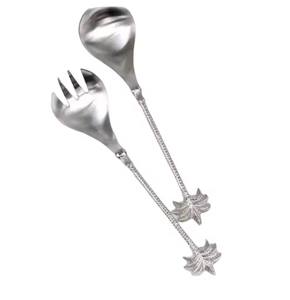 ชุดจานชามสลัดสแตนเลสมีด้ามจับหยาบทำด้วยมือเสิร์ฟอาหารบนโต๊ะ - Product Image 2