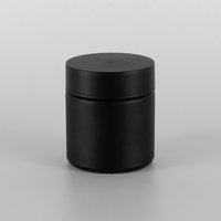 Maßgefertigtes Luxus 53-400 4oz 5oz CR Glasgefäß Gerade Mattschwarze Oberfläche mit Luftdichten Kindersicheren Deckeln
