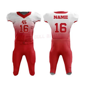 Uniforme de football américain à manches courtes personnalisé respirant avec nom et logo de l'équipe - Product Image 1
