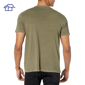 Camiseta de Manga Corta de Alta Calidad, Informal, de Algodón Tejido, Lavada, Transpirable, Ecológica, Talla Grande, con Bolsillo - Product Image 2