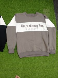 ODM coton blanc col rond couleur unie sweats matériaux originaux pull hommes sweat porter broderie personnalisée O cou chemise - Product Image 5