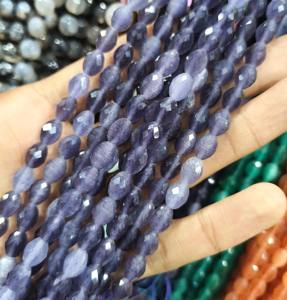 Perles rondes facettées en jade améthyste 4-6 mm, perles de pierres précieuses naturelles, pépites de jade violettes facettées, fournitures pour la fabrication de bijoux - Product Image 1