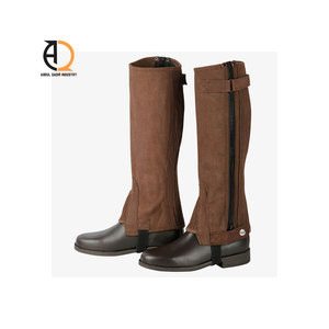 Medias Polainas de Cuero Genuino para Hombre y Mujer, Estilo Ecuestre Occidental, Ropa de Montar a Caballo Elegante - Product Image 1