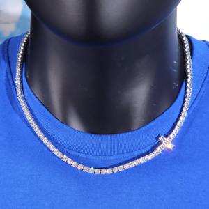 VVS Moissanite Diamond Tennis Chain In 925 Silver <b>With</b> <b>Sideways</b> <b>Cross</b> Iced Out <b>Necklace</b> For Men Fashion Jewelry Manufacturer - Product Image 2