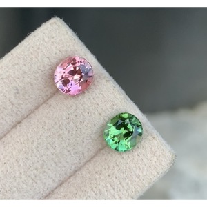 คู่ทัวร์มาลีนสีเขียว+ชมพูธรรมชาติ 2.33 กะรัต คุณภาพเยี่ยม - Product Image 1