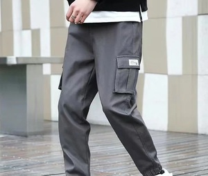 Top Notch 100% algodón orgánico pantalones de hombre nueva moda Casual Cargo Jogger ligero transpirable hombres Pantalones - Product Image 4