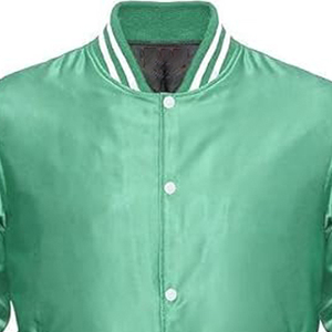 Chaquetas de cuero con bordado de letras de retazos chaqueta universitaria con cierre de botón de manga larga Hipster para hombres hecha en Pakistán - Product Image 2