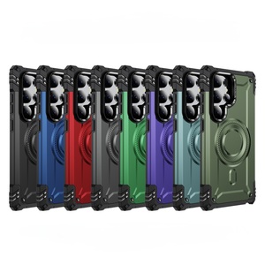 Soporte de metal de moda fresca con soporte magnético de carga inalámbrica Funda de teléfono de PC para Samsung Galaxy S24 Ultra S25 S23 Oppo - Product Image 4