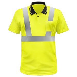 <b>High</b> Visibility Reflective Safety Fluorescent Polo <b>Shirt</b> Short Sleeve Hi <b>Vis</b> Workwear Quick Dry Construction Work Wear - Product Image 2