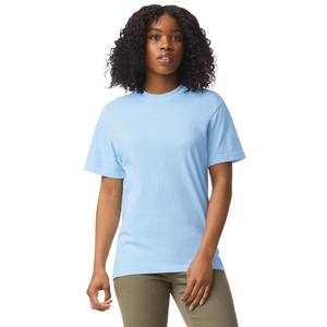 Camiseta de media manga de algodón bordado con logotipo azul de temporada de verano - Product Image 3