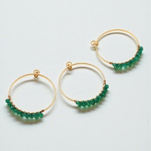 อุปกรณ์ทำเครื่องประดับแบบห่วงประดับด้วยลูกปัดออนิกซ์สีเขียวสำหรับงาน DIY - Product Image 1