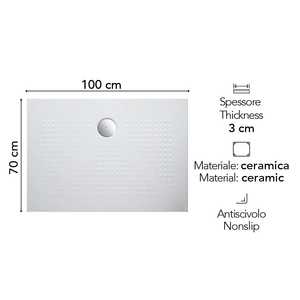 Bandeja de Ducha Rectangular de Cerámica Denver 100x70 cm - Categoría de Productos Alfombrillas de Baño - Product Image 2