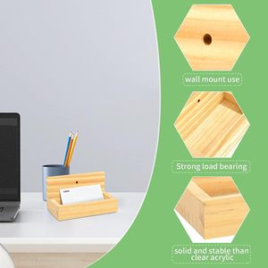 2 Pieces <b>Business</b> <b>Card</b> <b>Holder</b> Wall Mount Wood Hanging <b>Business</b> <b>Card</b> <b>Holder</b> <b>Business</b> <b>Card</b> Wall Display for Office School Home - Product Image 2