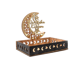 Islamic Design <b>White</b> Color Dessert Serving Tray In Wooden Rectangular Shape <b>Chocolate</b> Ramadan Tray At Affordable Prices - Product Image 5