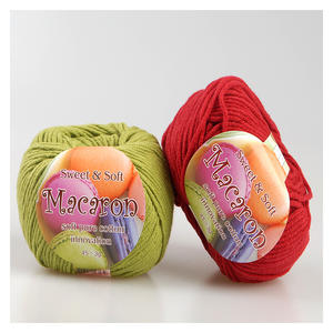 Anillo de mezcla de algodón de alta calidad Misoknit hilado macarrón de cuatro estaciones hilo de tejer suave y vibrante sin pelusa 66 colores patrón crudo caliente - Product Image 1