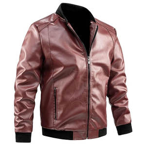 Fashion <b>Men's</b> <b>Leather</b> <b>Jackets</b> Autumn Solid Color <b>Jacket</b> Popular Simple Casual Male <b>Jacket</b> In Adult Size - Product Image 2