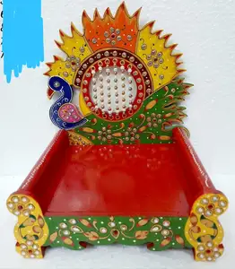 Krishna Bal Jhula GPRS logam berayun untuk laddu Gopal dewa Hindu Krishna untuk Janmashtami Palna untuk rumah candi mandir