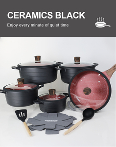 Donnor, recién llegado, Wave, 15 Uds., juego de ollas de cocina de granito antiadherente, juegos de utensilios de cocina, juego de utensilios de cocina de cerámica - Product Image 3