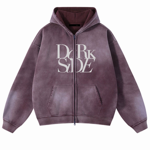 Sudadera con capucha de algodón 100% de alto gramaje, con cremallera completa, lavado ácido, de secado rápido, estilo oversize, la más vendida para hombre - Product Image 5