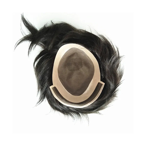 100% pelucas de cabello humano para hombres hechas a mano diseño transparente aspecto Natural duradero cómodo recto largo 12A Bangladesh - Product Image 1