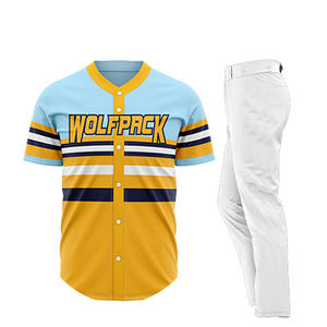 Conjunto de ropa deportiva de béisbol y softbol para adultos, camiseta transpirable, pantalones con cuentas y estampado sublimado, uniformes suaves y cómodos - Product Image 1