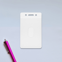 Porta Tarjetas de Identificación de PVC con Dos Bolsillos, Diseño Transparente para Uso en Oficina