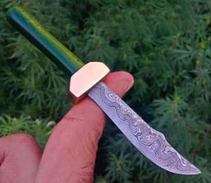 Mini couteau de chef japonais professionnel gaine en cuir forgé à la main en acier damas de haute qualité pour une utilisation en cuisine anniversaire/nouvel an - Product Image 5