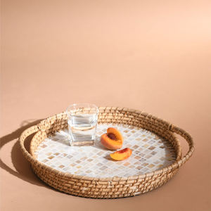 Plateau décoratif en forme de nacre, plateau de stockage des aliments pour hôtel maison restaurant plateau en nacre fait à la main rectangulaire - Product Image 2