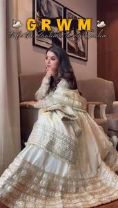 ชุดสูทแต่งงาน anarkali ดีไซเนอร์สีขาวชุดคลุม Anarkali แบบดั้งเดิมของชาวอินเดีย - Product Image 2