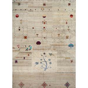 Tapis en soie noués à la main Freedom Manchaha bleus, épaisseur 10 mm, motif floral patchwork, pour chambre, couloir, utilisation rectangulaire au sol de la maison - Product Image 1