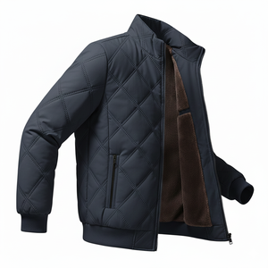 Chaqueta de Invierno Acolchada para Hombre de Alta Calidad al por Mayor, Cuello Alto de Lona, Color Personalizado, Manga Larga - Product Image 2