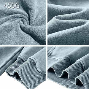 Sweat-shirts à capuche pour hommes de haute qualité, effet délavé, couleur unie personnalisée, 100% coton molletonné, séchage rapide, respirant, streetwear - Product Image 6