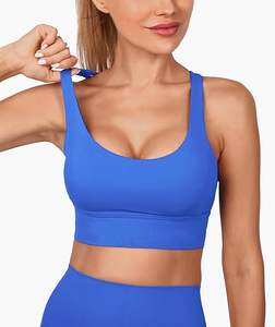 Sujetador deportivo estampado con logotipo personalizado para mujer, nuevo estilo de moda con ropa deportiva transpirable de Color sólido, precio al por mayor - Product Image 5