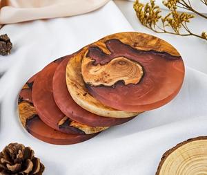 Posavasos de madera de acacia de gran venta 2025, posavasos personalizados cuadrados redondos hexagonales blancos, posavasos de mármol y madera - Product Image 6