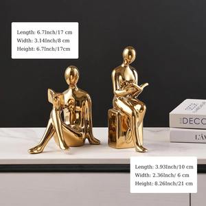 Sujetalibros con Acabado Dorado en Forma de Figura para Sala de Estudio, Aula, Oficina, Escritorio, Estante, Rincón de Lectura, Decoración Elegante y Funcional - Product Image 2