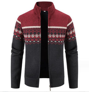 Wholesale Men Sweater Tops Knit Clothing Winter <b>Thick</b> Casual Stand Collar Fashion <b>Cardigan</b> Sweater Knit <b>Cardigan</b> Men Sweater - Product Image 1