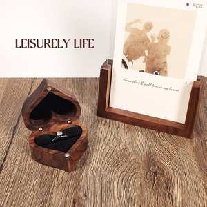 Boîte à bijoux en bois de noyer noir à fente unique Vente en gros - Product Image 6