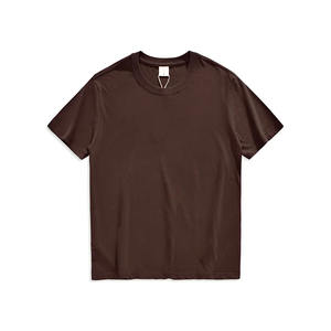 Vente en gros de t-shirts décontractés en coton biologique pour hommes, couleur unie, épaules tombantes, séchage rapide, coupe surdimensionnée d'été - Product Image 3