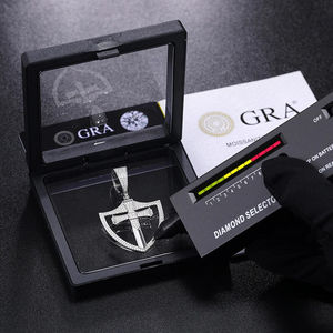 จี้สร้อยคอเพชรโมอิส925เงินสเตอร์ลิงสีทองและสีเงินสำหรับเครื่องประดับฮิปฮอป - Product Image 3