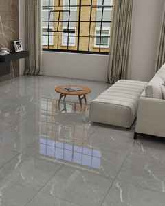 Carreaux de sol en porcelaine brillante 600×600, aspect marbre haut de gamme, haute durabilité, résistant aux taches et aux rayures, directement de l'usine - Product Image 1
