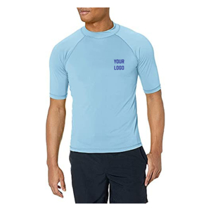 Vente en gros Hommes Demi Manches Rash Guard Bjj T-Shirt Séchage Rapide Compression Gym Fitness Sport Shirt Respirant Caractéristique Logo Personnalisé - Product Image 1