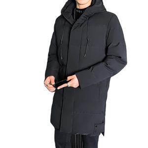 2025 New High Quality <b>Men's</b> Winter Parka Black Hooded <b>Jacket</b> Zipper Closure Thick Warm Long Coat <b>Casual</b> Style Brand Clothing - Product Image 4